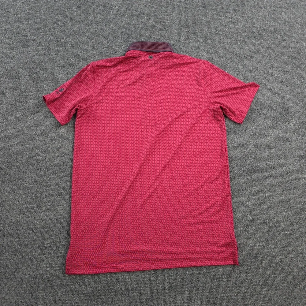 Greyson Polo Shirt Mens Small Red Geometric Print Golf Performance Stretch Prep